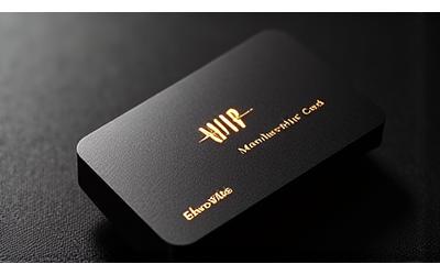 A sleek, dark VIP membership card with glowing neon accents and a subtle EchoVibe logo, symbolizing exclusive access.