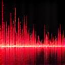 Drum & Bass music icon with fast-moving, jagged audio waveforms.