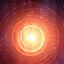 Trance music icon with a swirling vortex of light and abstract energy lines.