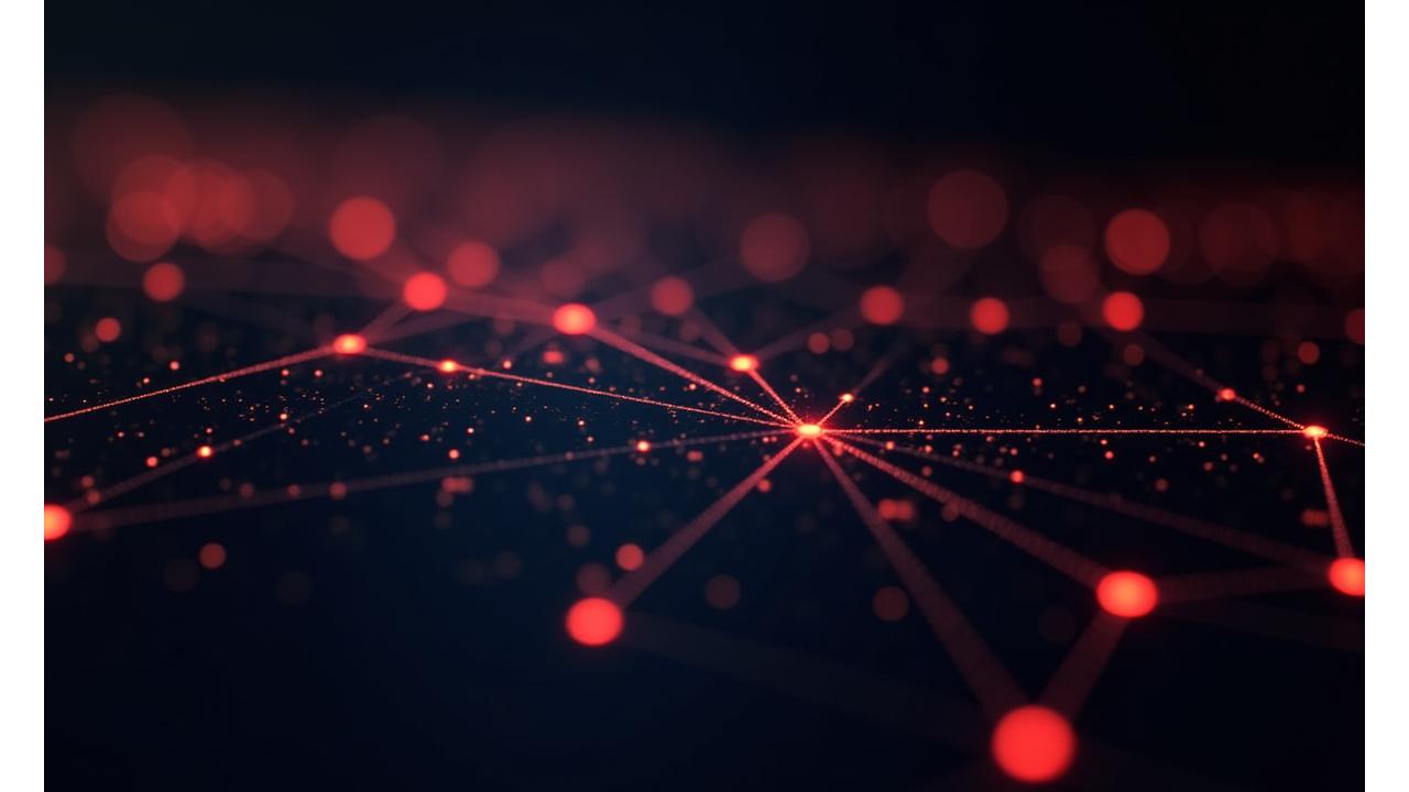 Abstract representation of secure data flow with glowing neon lines